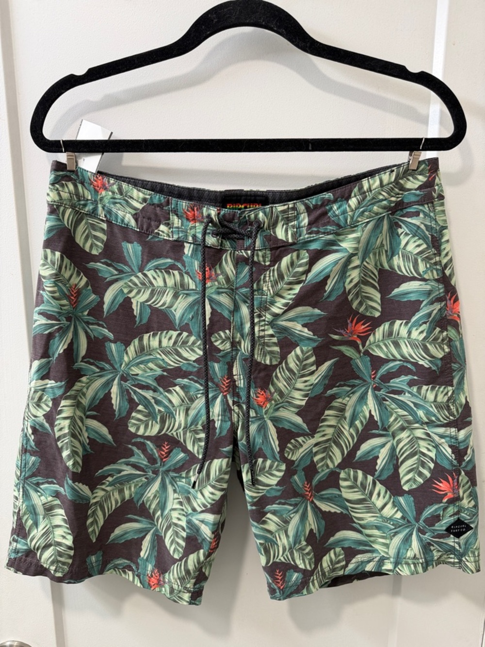 Rip Curl Men's Tropical Leaf Board Shorts - Green & Red